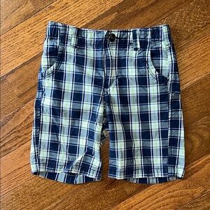 Boys Arizona Jeans Navy Blue Plaid Shorts Size 5